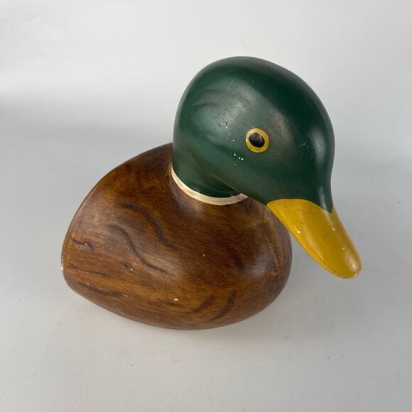Vintage Decorative Mallard Duck Figurine Bookend, Heavy, Painted - Picture 1 of 7